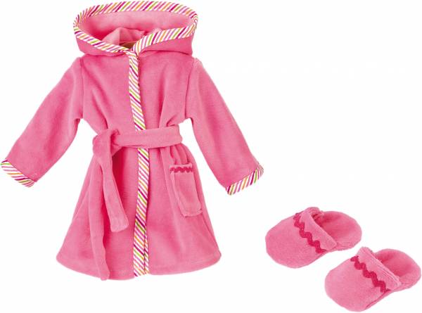 Puppen-Bademantel rosa