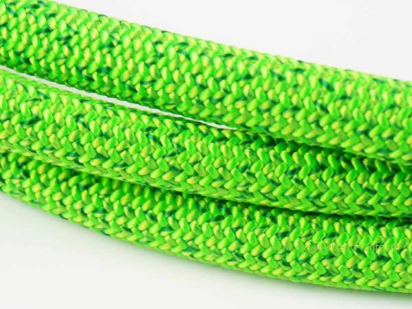 Springseil, geflochten, hellgrün mit Holzgriffen, Nahansicht, Seillänge ohne Griffe: 172 cm