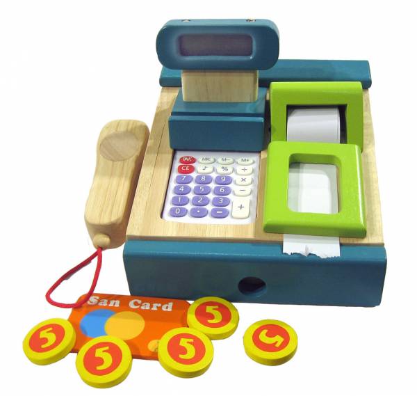 Kasse mit Scanner und Rechner