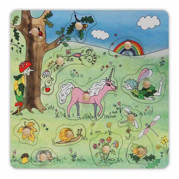 Stempel-Puzzle Einhorn und Fee